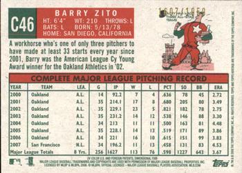 2008 Topps Heritage - Chrome #C46 Barry Zito  Back