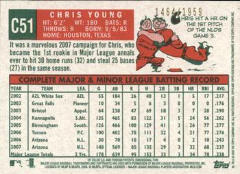2008 Topps Heritage - Chrome #C51 Chris Young  Back