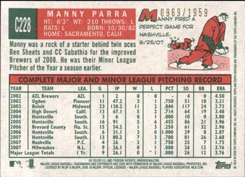 2008 Topps Heritage - Chrome #C228 Manny Parra  Back