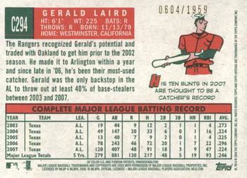 2008 Topps Heritage - Chrome #C294 Gerald Laird  Back