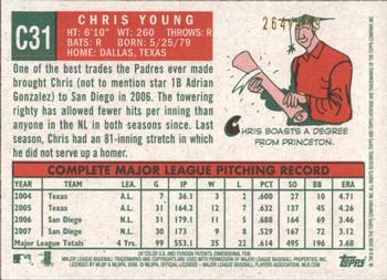 2008 Topps Heritage - Chrome Refractors #C31 Chris Young Back