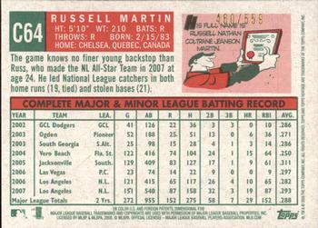 2008 Topps Heritage - Chrome Refractors #C64 Russell Martin Back