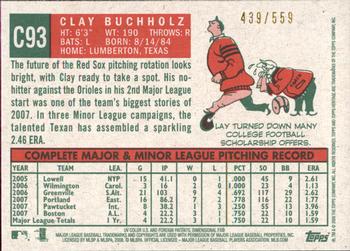 2008 Topps Heritage - Chrome Refractors #C93 Clay Buchholz Back