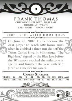 2008 Topps Moments & Milestones - Black #3-1 Frank Thomas Back