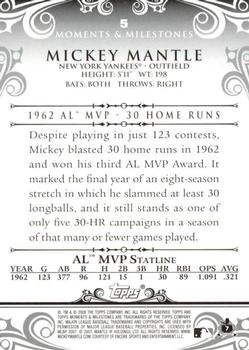2008 Topps Moments & Milestones - Black #5-7 Mickey Mantle Back