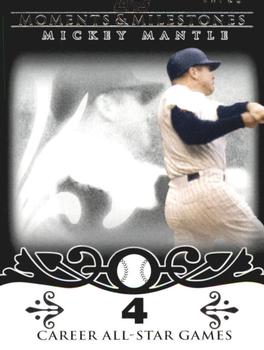 2008 Topps Moments & Milestones - Black #7-4 Mickey Mantle Front