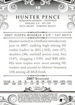 2008 Topps Moments & Milestones - Black #10-123 Hunter Pence Back