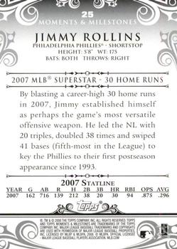 2008 Topps Moments & Milestones - Black #25-22 Jimmy Rollins Back