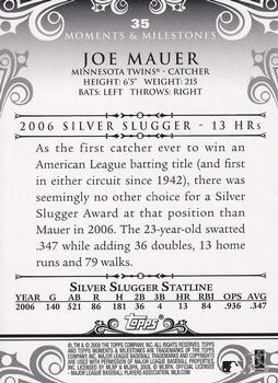 2008 Topps Moments & Milestones - Black #35-5 Joe Mauer Back