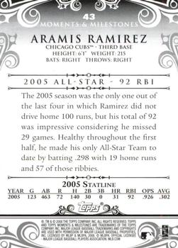 2008 Topps Moments & Milestones - Black #43-7 Aramis Ramirez Back