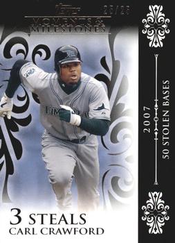 2008 Topps Moments & Milestones - Black #47-3 Carl Crawford Front