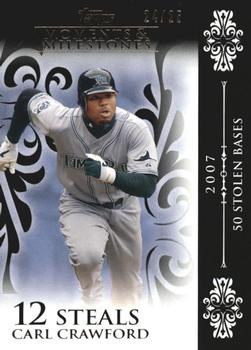 2008 Topps Moments & Milestones - Black #47-12 Carl Crawford Front