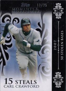 2008 Topps Moments & Milestones - Black #47-15 Carl Crawford Front