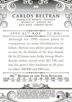 2008 Topps Moments & Milestones - Black #49-18 Carlos Beltran Back