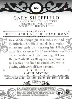 2008 Topps Moments & Milestones - Black #52-300 Gary Sheffield Back