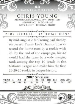 2008 Topps Moments & Milestones - Black #53-1 Chris Young Back