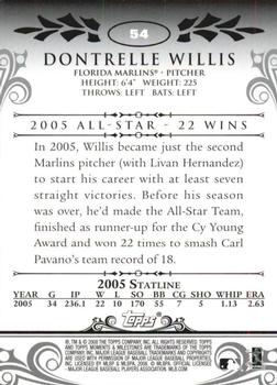 2008 Topps Moments & Milestones - Black #54-1 Dontrelle Willis Back