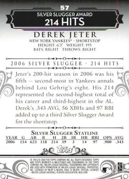 2008 Topps Moments & Milestones - Black #57-75 Derek Jeter Back