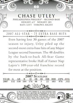 2008 Topps Moments & Milestones - Black #60-25 Chase Utley Back