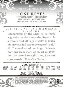 2008 Topps Moments & Milestones - Black #66-56 Jose Reyes Back