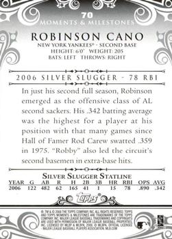 2008 Topps Moments & Milestones - Black #70-2 Robinson Cano Back