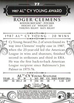 2008 Topps Moments & Milestones - Black #77-4 Roger Clemens Back