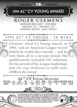 2008 Topps Moments & Milestones - Black #78-2 Roger Clemens Back