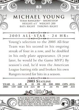 2008 Topps Moments & Milestones - Black #83-24 Michael Young Back