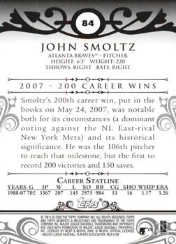 2008 Topps Moments & Milestones - Black #84-1 John Smoltz Back