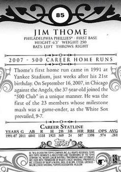 2008 Topps Moments & Milestones - Black #85-336 Jim Thome Back