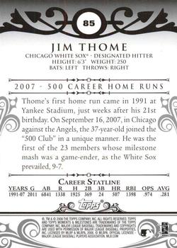 2008 Topps Moments & Milestones - Black #85-444 Jim Thome Back