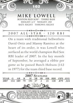 2008 Topps Moments & Milestones - Black #102-1 Mike Lowell Back