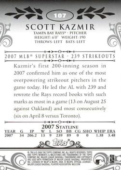 2008 Topps Moments & Milestones - Black #107-39 Scott Kazmir Back