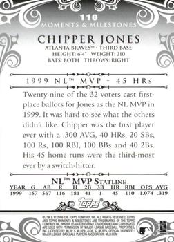 2008 Topps Moments & Milestones - Black #110-6 Chipper Jones Back