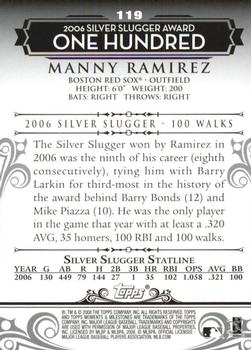 2008 Topps Moments & Milestones - Black #119-1 Manny Ramirez Back