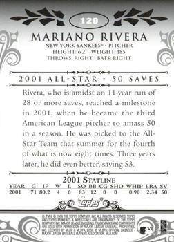 2008 Topps Moments & Milestones - Black #120-3 Mariano Rivera Back