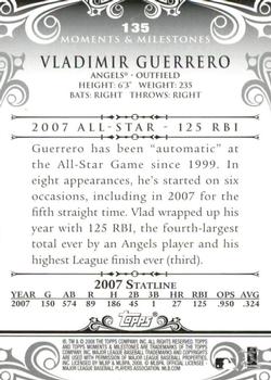 2008 Topps Moments & Milestones - Black #135-2 Vladimir Guerrero Back