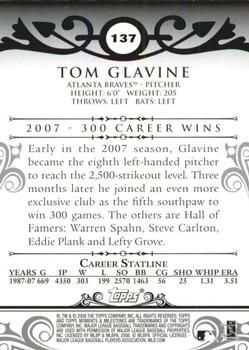 2008 Topps Moments & Milestones - Black #137-3 Tom Glavine Back