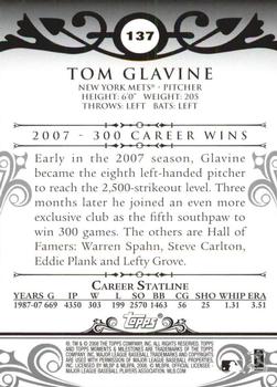 2008 Topps Moments & Milestones - Black #137-277 Tom Glavine Back