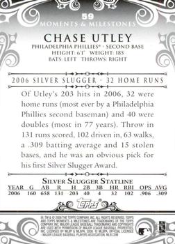 2008 Topps Moments & Milestones - Blue #59-8 Chase Utley Back