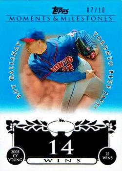 2008 Topps Moments & Milestones - Blue #71-14 Roy Halladay Front