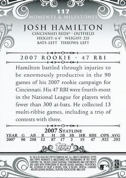 2008 Topps Moments & Milestones - Blue #117-46 Josh Hamilton Back