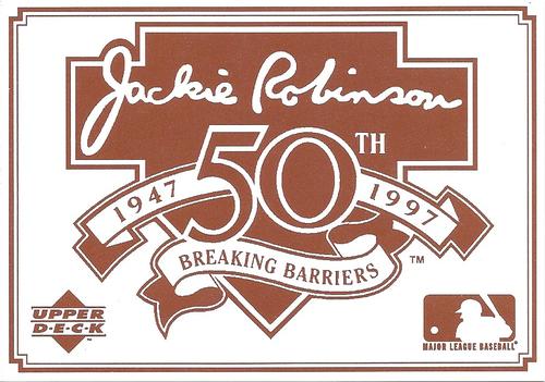 1997 Upper Deck Jackie Robinson 50th Anniversary Jumbo #NNO Checklist Front