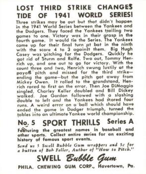 1948 Swell Sport Thrills Reprint #5 Three Strikes Not Out: Lost Third Strike Changes Tide WS Back