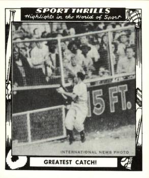 1948 Swell Sport Thrills Reprint #9 Greatest Catch: Al Gionfriddo WS Front