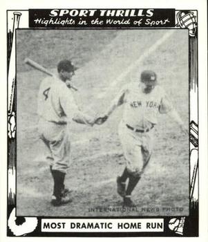1948 Swell Sport Thrills Reprint #12 Most Dramatic Homer: Babe Ruth Points WS Front