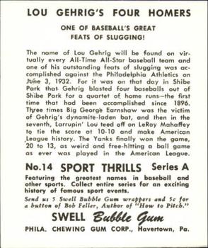 1948 Swell Sport Thrills Reprint #14 Great Slugging: Lou Gehrig's Four Homers Back