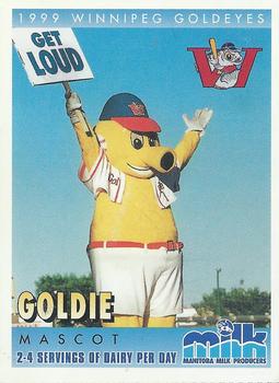 1999 Manitoba Milk Producers Winnipeg Goldeyes #6 Goldie Front