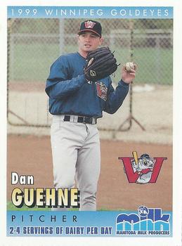 1999 Manitoba Milk Producers Winnipeg Goldeyes #14 Dan Guehne Front