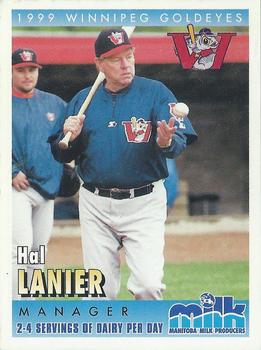 1999 Manitoba Milk Producers Winnipeg Goldeyes #1 Hal Lanier Front